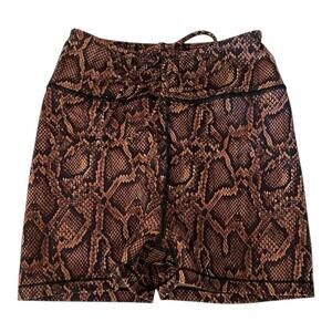 New White Fox Active Shorts Brown Snake Print‎ Women's XS